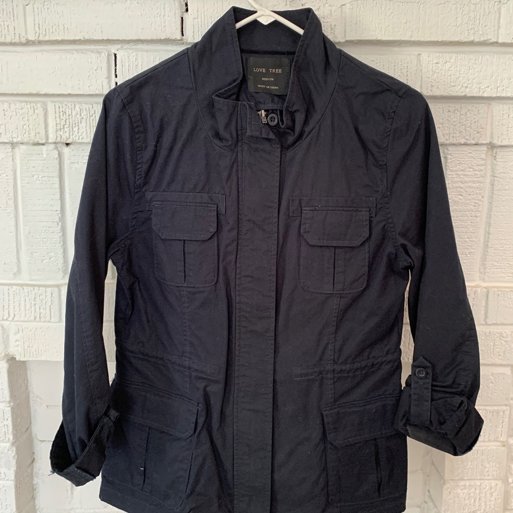 Love Tree Navy Jacket Medium